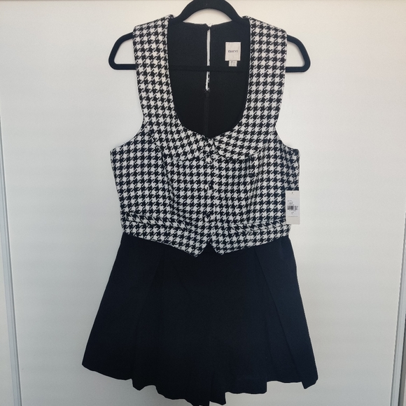 *Anthropologie Maeve Black & White Houndstooth Twofer Romper – NWT – 12 - Picture 2 of 11